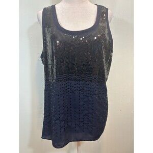 The Limited Navy Blue Tank Top Size XL  Black Sequin Event Cocktail Party